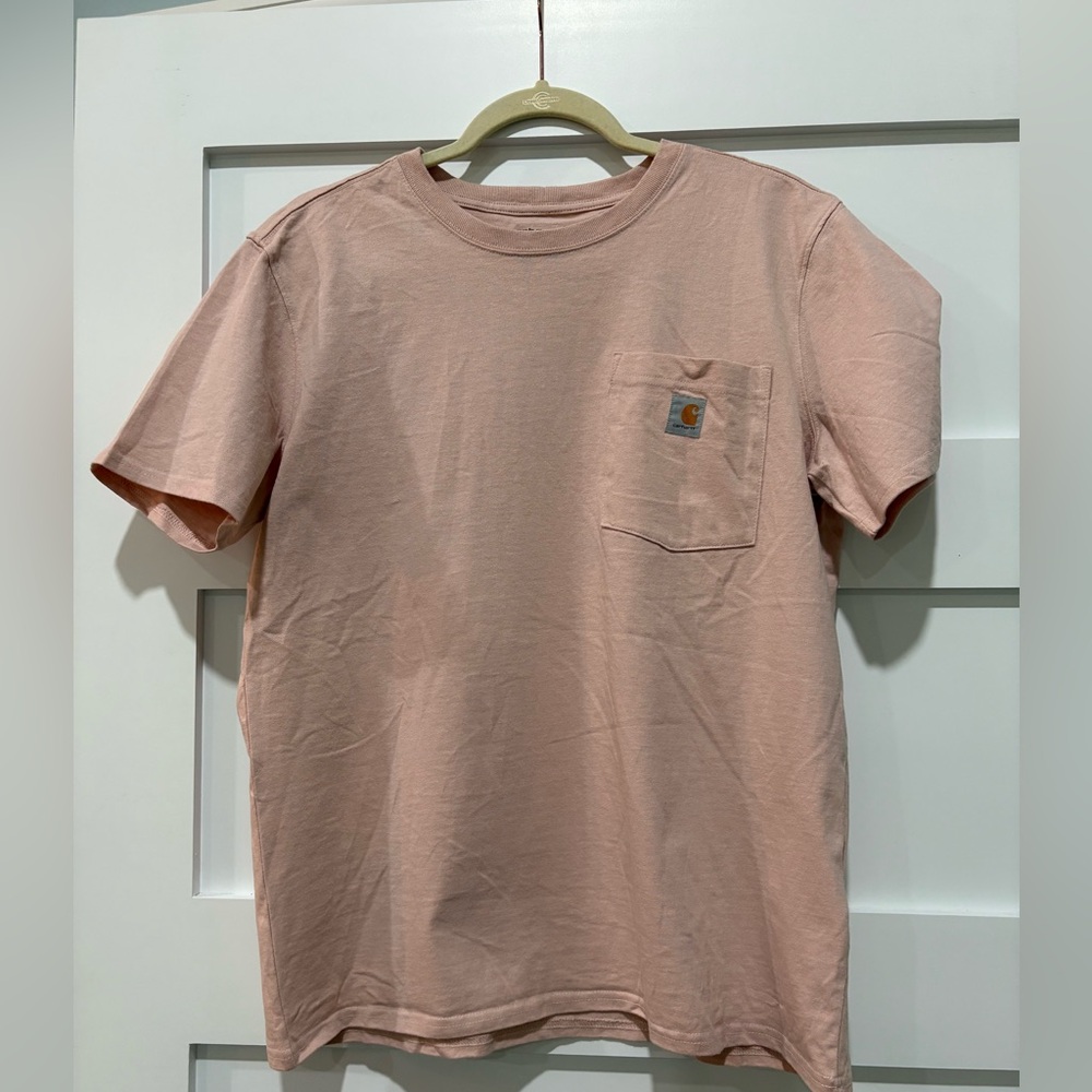 Carhartt Pink loose fit short sleeve shirt with pocket size large